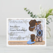 Western Cowboy Baby shower Invitation (Debout devant)