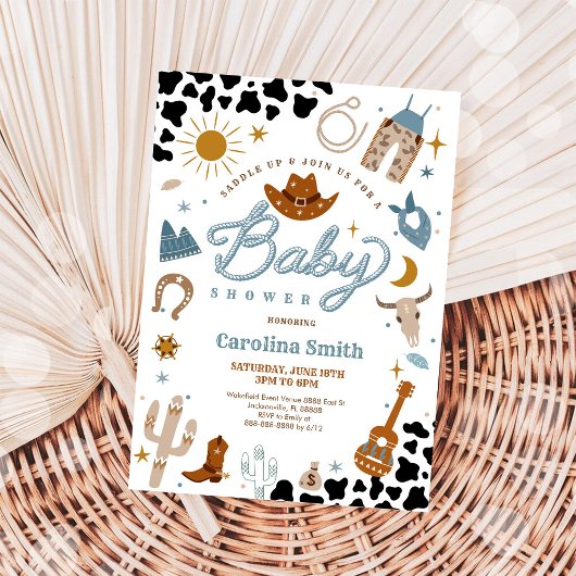 Western Cowboy Baby Shower Invitation