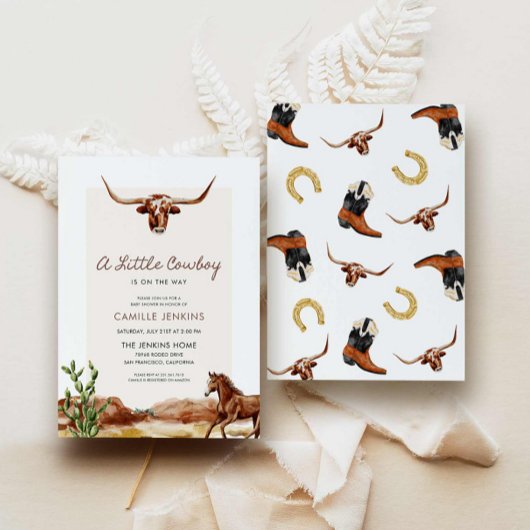 Western Cowboy Baby shower Invitation