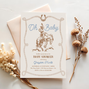 Western Cowboy Baby shower Kaart