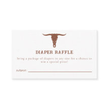 Western Cowboy Baby shower Luier Raffle Ticket