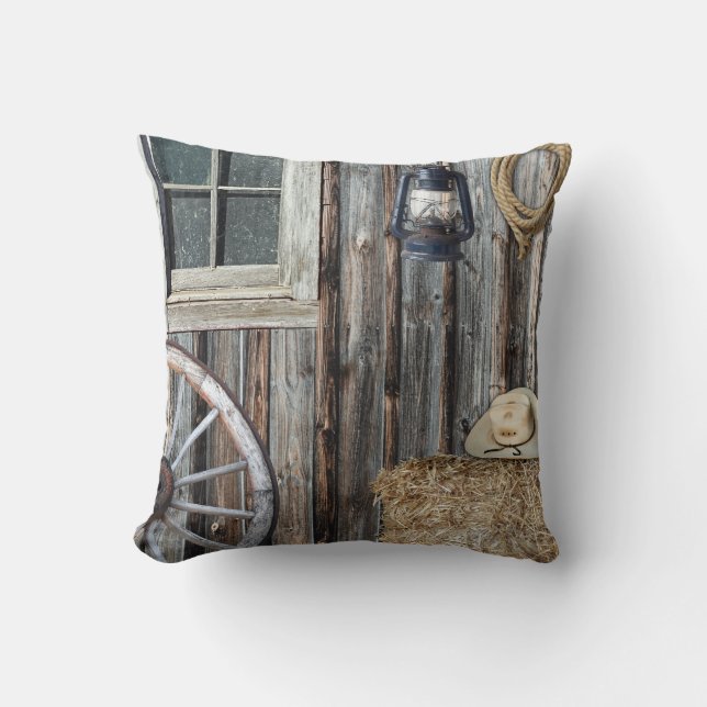 Western Cowboy Barn Coussin (Recto)