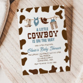 Western Cowboy Blue Plaid Baby shower Invitation