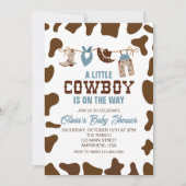 Western Cowboy Blue Plaid Baby shower Invitation (Devant)