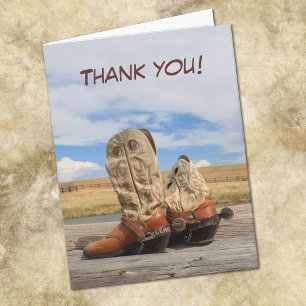 Western Cowboy Boot Carte de remerciements
