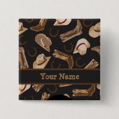 Western Cowboy Boots Casquette Black Name Badge (Devant)