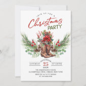 Western Cowboy Boots Christmas Party Invitation (Devant)