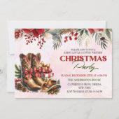 Western Cowboy Boots Christmas Party Invitation (Devant)