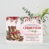 Western Cowboy Boots Christmas Party Invitation (Debout devant)