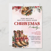 Western Cowboy Boots Christmas Party Invitation (Devant)