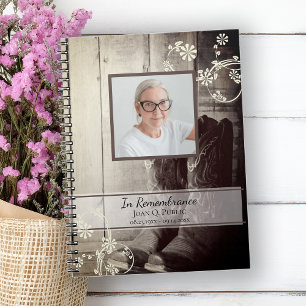Western Cowboy Boots Funeral Memorial Livre d'or