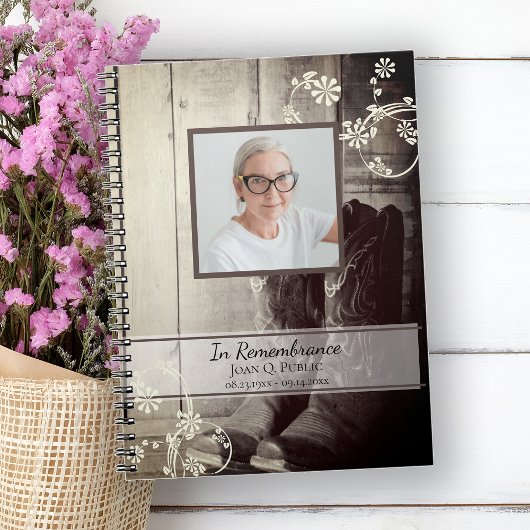 Western Cowboy Boots Funeral Memorial Livre d'or