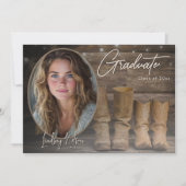 Western Cowboy Boots Photo Graduation Faire-part (Devant)