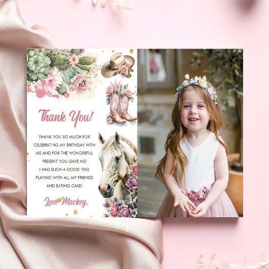 Western Cowboy Carte de remerciements d'anniversai