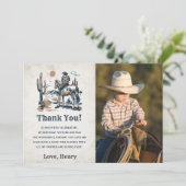 Western Cowboy Carte de remerciements de fête d'an (Debout devant)