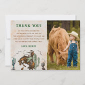 Western Cowboy Carte de remerciements de fête d'an (Devant)