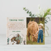 Western Cowboy Carte de remerciements de fête d'an (Debout devant)