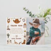 Western Cowboy Carte de remerciements de fête d'an (Debout devant)