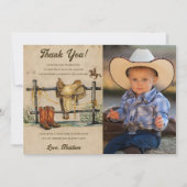 Western Cowboy Carte de remerciements de fête d'an (Devant)
