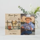 Western Cowboy Carte de remerciements de fête d'an (Debout devant)