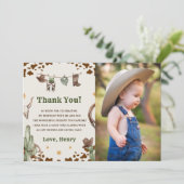 Western Cowboy Carte de remerciements de fête d'an (Debout devant)