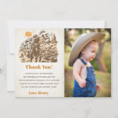 Western Cowboy Carte de remerciements de fête d'an (Devant)