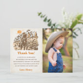 Western Cowboy Carte de remerciements de fête d'an (Debout devant)