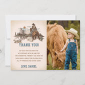 Western Cowboy Carte de remerciements de fête d'an (Devant)