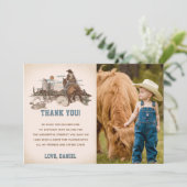 Western Cowboy Carte de remerciements de fête d'an (Debout devant)