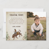 Western Cowboy Carte de remerciements de fête d'an (Devant)