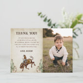 Western Cowboy Carte de remerciements de fête d'an (Debout devant)