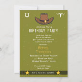 Western Cowboy Casquette Invitation d'anniversaire (Devant)