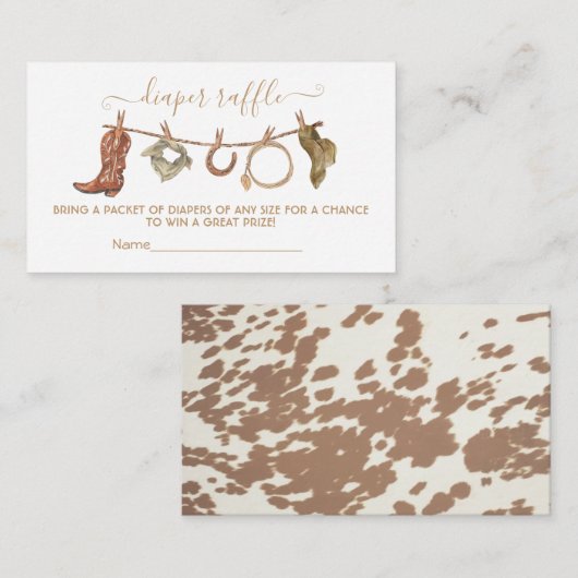 Western Cowboy clothesline Diaper Carte Raffin (Devant / Derrière)