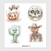 Western Cowboy Cowgirl Halloween Sticker (Vel)