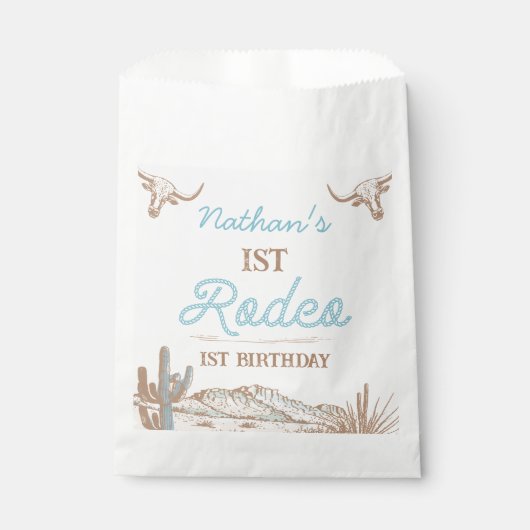  Western Cowboy Eerste Rodeo 1e Verjaardag Bedankzakje (Voorkant)