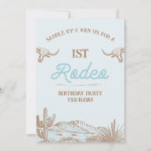  Western Cowboy Eerste Rodeo 1e Verjaardag Kaart (Achterkant)