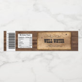 Western Cowboy Étiquette de bouteille d'eau (Étiquettes simples)