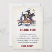 Western Cowboy fête d'anniversaire Carte de remerc (Devant)