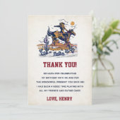 Western Cowboy fête d'anniversaire Carte de remerc (Debout devant)