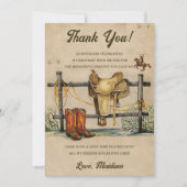 Western Cowboy fête d'anniversaire Carte de remerc (Devant)