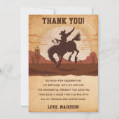 Western Cowboy fête d'anniversaire Carte de remerc (Devant)