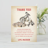 Western Cowboy fête d'anniversaire Carte de remerc (Debout devant)