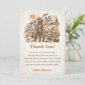 Western Cowboy fête d'anniversaire Carte de remerc (Debout devant)