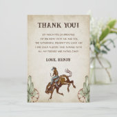 Western Cowboy fête d'anniversaire Carte de remerc (Debout devant)