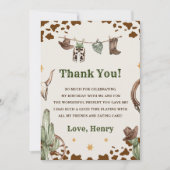 Western Cowboy fête d'anniversaire Carte de remerc (Devant)