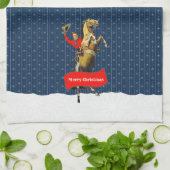  Western cowboy fokpaard kerst Theedoek (Gevouwen)