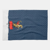  Western cowboy fokpaard kerst Theedoek (Horizontaal)