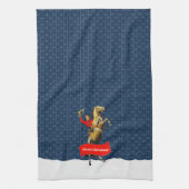  Western cowboy fokpaard kerst Theedoek (Verticaal)