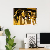 Western Cowboy Horse Stirrups & Leather Poster Art (Bureau à domicile)