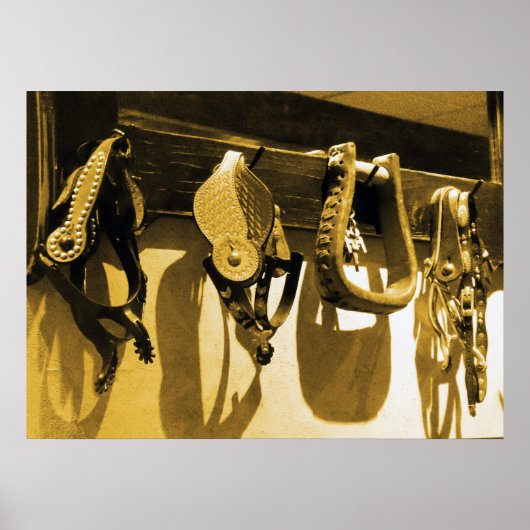 Western Cowboy Horse Stirrups & Leather Poster Art (Devant)